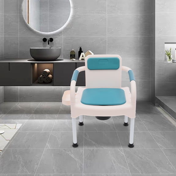 Bedside Commodes Chair, Toilet Chair, Drop Arm Commode with Padded Seat and Backrest,220.46Pound Weight Capacity, Commode Toilet with Armrests for Home Use