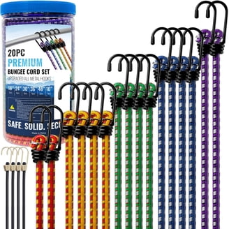XSTRAP 20-Pack Assorted Bungee Cords Set, Heavy Duty Outdoor Use