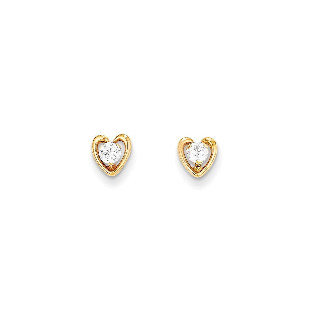 14K Yellow Gold Madi K CZ Polished Star Post Dangle Earrings from Roy Rose Jewelry