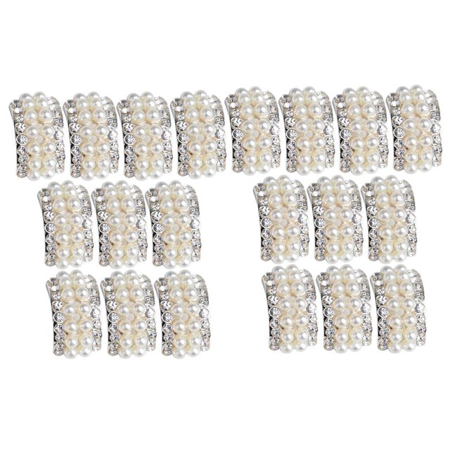 20 Piezas Hermoso Adorno de Perlas de de Imitación en Forma de DIY Flatback Center Craft Hair Bow Making Wedding Ribbon Bow Suministros Baoblaze Adorno de perlas