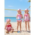 thumbnail image 4 of BemeyourBBs Toddler Baby Girl Swimsuit Infant Bathing Suit One-piece Swimsuits With Sun Hat Set Front Bow Rash Guard Spaghetti Strap Swimwear Summer Beach Wear, 4 of 9