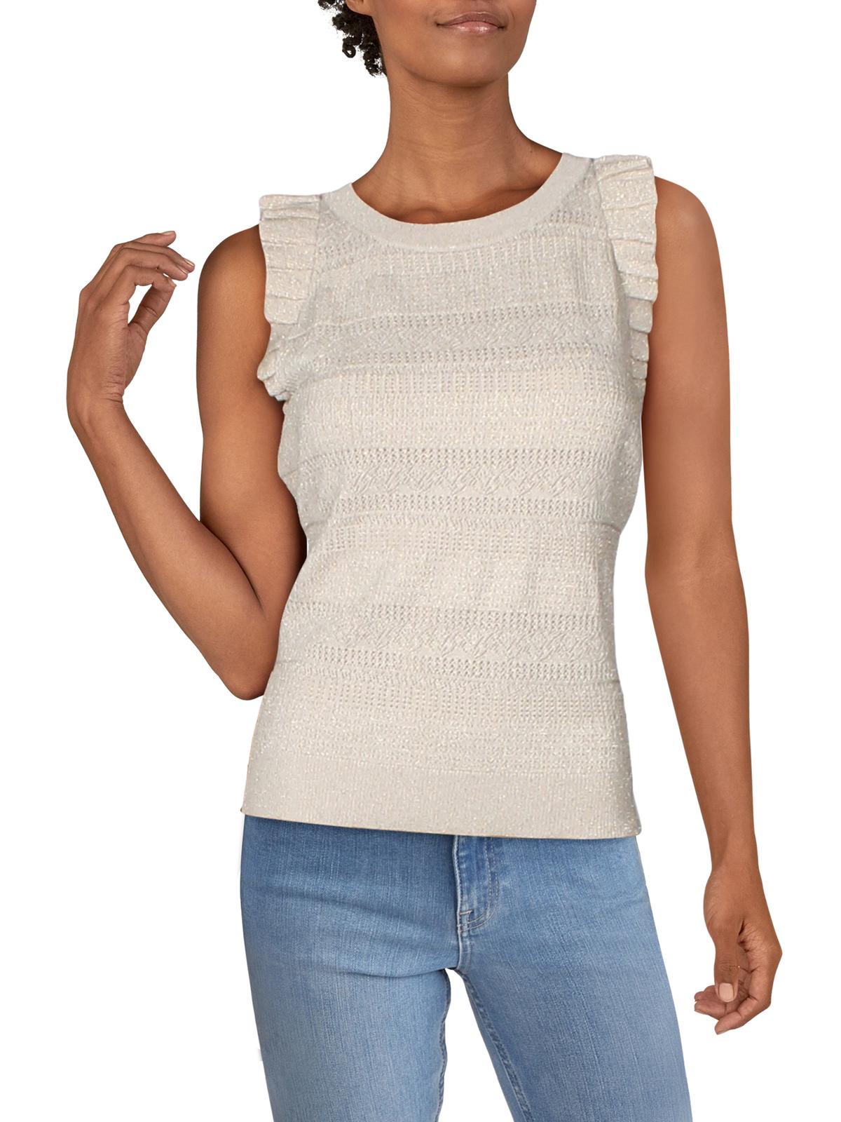 INC Womens Metallic Ruffled Halter 