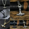 thumbnail image 2 of EOEMY Men'S Stainless Steel Norse Viking Thor Hammer Mjolnir Pendant Necklace-#1, 2 of 6