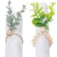 thumbnail image 4 of Xiao Hua Servilletero con forma de planta verde simulada, con hebilla para mesa de hotel o casa, con cuerda de cáñamo y cuentas de madera (cuentas de madera blancas)., 4 of 4