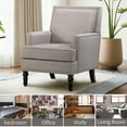 thumbnail image 7 of Mid Century Upholstered Accent Chair with Wood Legs, Grey Vintage Armchair with Nailhead Trim and High Back, Single Sofa for Bedroom/Office/Reading Spaces, 7 of 7