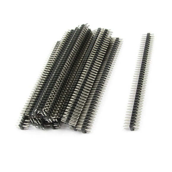 Unique Bargains 2.54mm Pitch 80 Pins Double Row Male Pin Header Black 20 Pcs