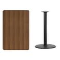 thumbnail image 3 of Flash Furniture 30'' x 45'' Rectangular Walnut Laminate Table Top with 24'' Round Bar Height Table Base, 3 of 3
