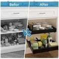 thumbnail image 2 of Organizador de Gabinete Deslizable Ajustable Extraíble Extensible,Cajones Deslizables para Cocina, Almacenamiento Cocina Organizador de Alacena para Armario Estante,Negro, 2 of 7