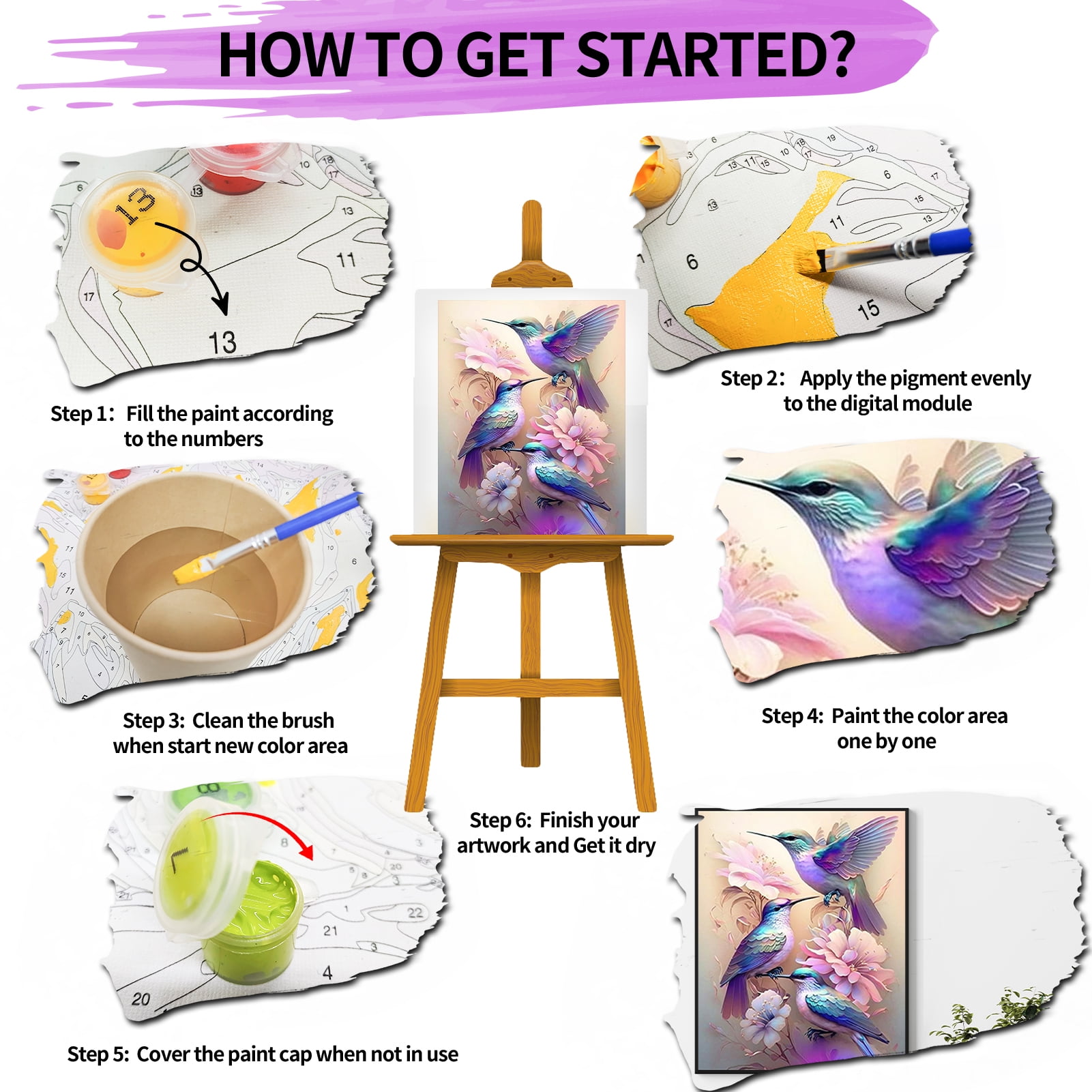 JYLMOOD Paint by Numbers Kits for Adults, DIY Easy Painting by Numbers for Gift Home Wall Decoration 16x20in（without Frame)