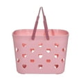 thumbnail image 2 of menolana Beach Tote Bag Storage Bag Travel Bag with Holes Love Heart Shower Organizer pink, 2 of 8
