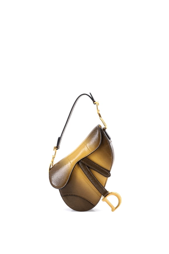 Pre-Owned Saddle Handbag Python Mini By Rebag