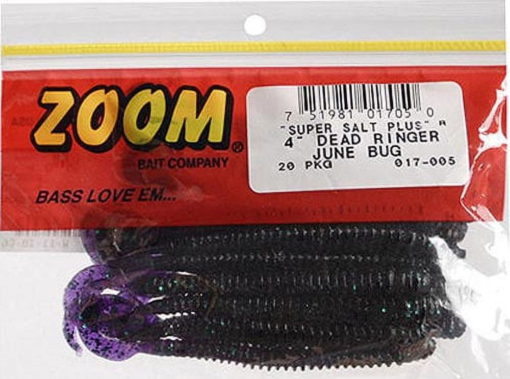 Zoom 017124-SP Dead Ringer Finesse Worm 4 20Pk Black Blue Tail
