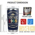 thumbnail image 4 of 60th Birthday Gifts for Men & Women - Vintage 1965 Themed 20oz Stainless Steel Tumbler - Cool Gift for 60 Year Old Him or Her, 4 of 6