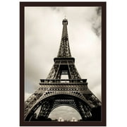 Amazing Eiffel Tower In Paris, France On Cloudy Day by Eazl Walnut Metallic Image Box