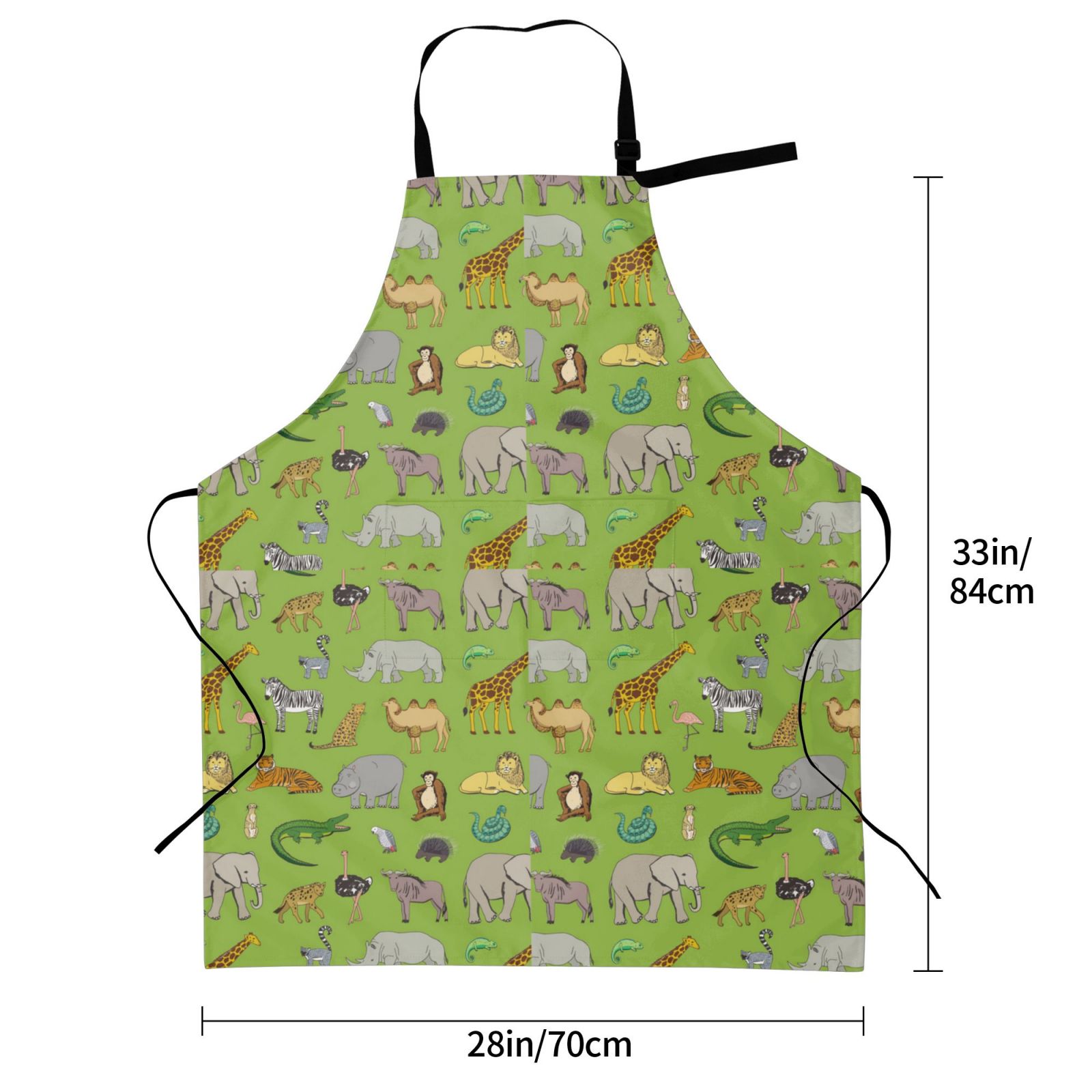 Kdxio African Animals 1 Apron with Pockets Adjustable Kitchen Aprons for Men Women Waterproof Aprons for Cooking,Drawing,Crafting, Baking Household Cleaning