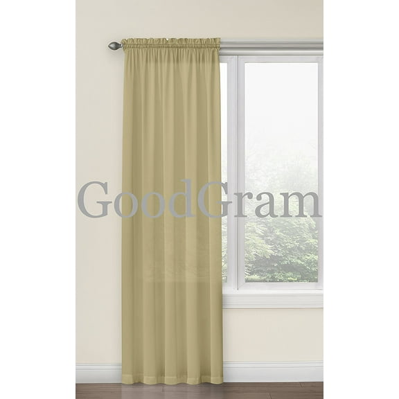GoodGram Hyatt Ultra Luxurious Faux Silk Window Curtain Panel - Antique