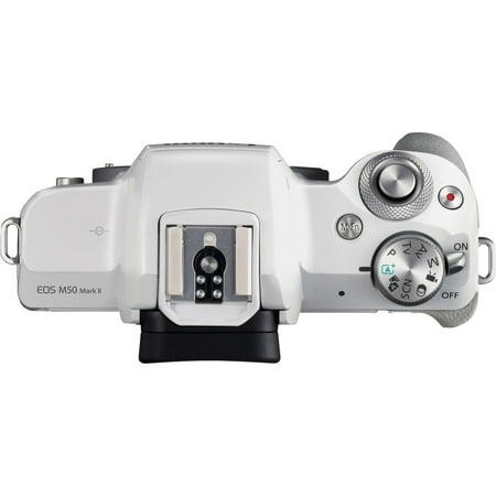 Canon - EOS M50 Mark II Mirrorless Camera with EF-M 15-45mm f/3.5-6.3 IS STM Zoom Lens - White