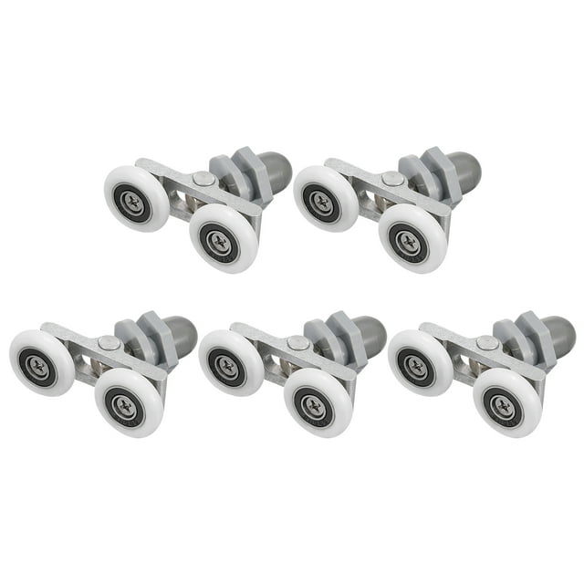 Unique Bargains Rouleaux de Porte de Douche, Rouleau Jumeau de Douche de 23mm de Diamètre, Pièces de Rechange pour Rouleau de Porte en Verre, Lot de 5