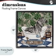 thumbnail image 4 of Stupell Industries Coastal Zebra in Tropical Bathtub Black Floating Frame Canvas Art, 18 x 18, by Janet Tava, 4 of 8