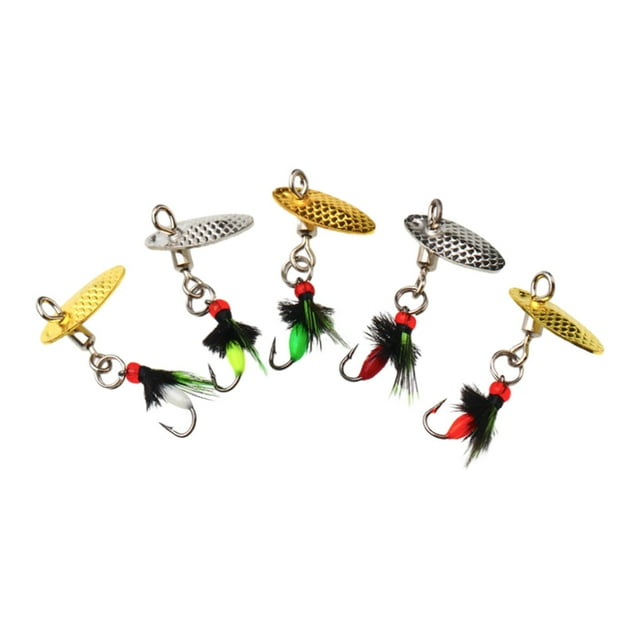 5Pcs Fishing Lures Spinnerbait, Bass Fishing Lures Set, Fishing Tackle with Box, 11cmx4cm