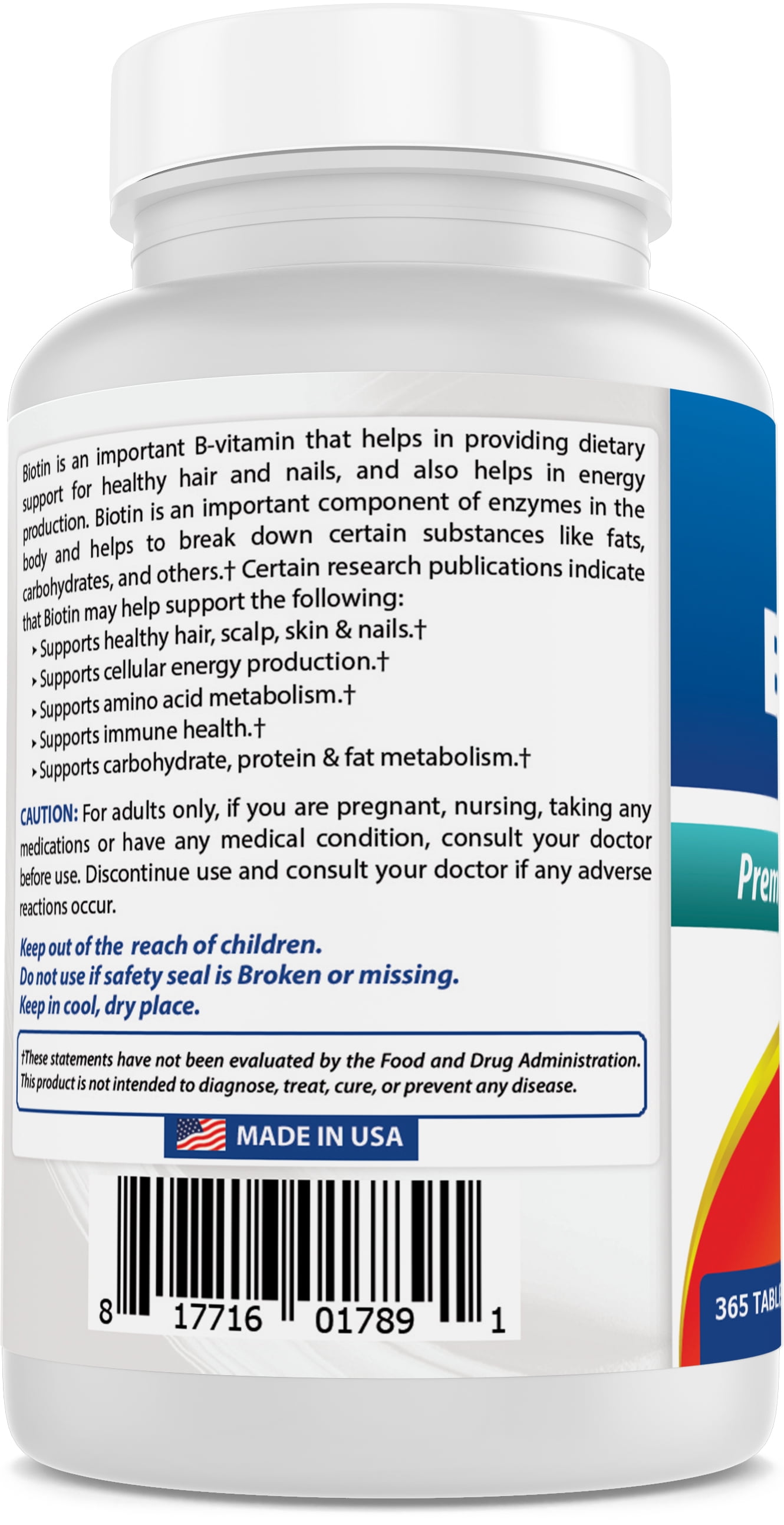 2 Pack Best Naturals Biotin 10 mg (10,000 mcg) 365 Tablets | (Also Called Vitamin B7) | (Total 730 Tablets)