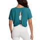 thumbnail image 1 of Remera CRZ YOGA con Nudo y Espalda Abierta Crop Top Verde Jade L, 1 of 6