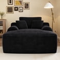 thumbnail image 3 of Leumius Oversized Chaise Lounge Chair Indoor, Cozy Boneless Sleeper Sofa Bed with Wide Armrest & Throw Pillows for Living Room,Bedroom,No Assembly Required,Black(Plush), 3 of 11
