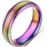 SOHINDEL 4mm Stainless Steel Mood Ring Emotion Temperature Color Changing Ring for Men Women Boys Girls Wedding Band