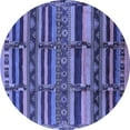thumbnail image 1 of Ahgly Company Machine Washable Indoor Round Oriental Blue Industrial Area Rugs, 5' Round, 1 of 4