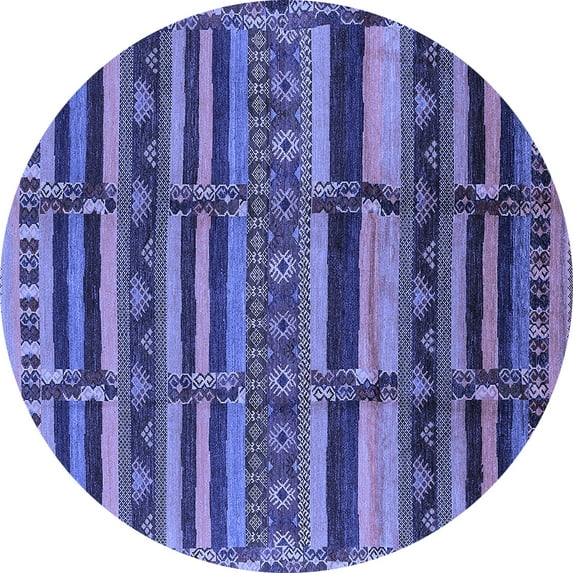 Ahgly Company Indoor Round Oriental Blue Industrial Area Rugs, 8' Round