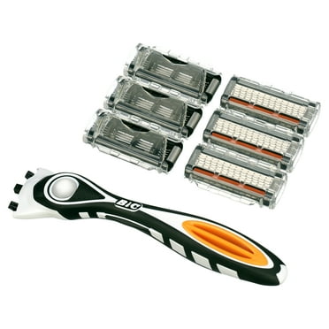 BIC Flex 5 Hybrid Men's 5-Blade Disposable Razor, 1 Handle and 6 Cartridges