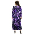 thumbnail image 2 of FKELYI Purple Forest Print Womens Long Sleeve Fall Dress V Neck Casual Maxi Dress with Pockets Soft A-Line Flowy Tiered Waist Dresses for Ladies, 2XL, 2 of 6