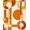Orange, Pattern 18, variant on Design&I 8'x10' Washable Area Rug Snag-Free Burnt Orange Beige Terracotta Abstract Retro Geometric Mid Century Modern Design for Dining Room, Large Office, Lounge