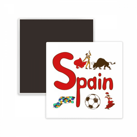 

Spain National symbol Landmark Pattern Square Ceracs Fridge Magnet Keepsake Memento