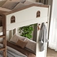 thumbnail image 5 of Harper & Bright Designs Full over Full Bunk Bed with Storage Drawers and Shelves, Solid Wood Bunk Bed Frame with Stairs and Hooks, Beige+Natural, 5 of 14