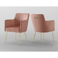 thumbnail image 6 of Marten Blush/Gold Velvet Dining Chairs, Pack of 2, Gold Finish Handle and Legs, with Arms, 6 of 9