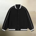 thumbnail image 3 of Lutiedan Plus Size Baseball Varsity Jacket for Women Button Down Fall Bomber Jacket Causal Long Sleeve Jacket with Pockets S-5XL, 3 of 5