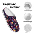thumbnail image 5 of Lsque Skull mushroom Pattern Womens Comfort Cotton on Scuff With Memory Foam and Anti-skid Sole Slipper-40/41, 5 of 7