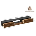 thumbnail image 2 of FloatiCasa Floating 47-inch Wall-Mounted Fireplace Mantel Shelf Fully Assembled, Solid Wood Veneer, Vintage Carved Doors, for Living Room, 2 of 8