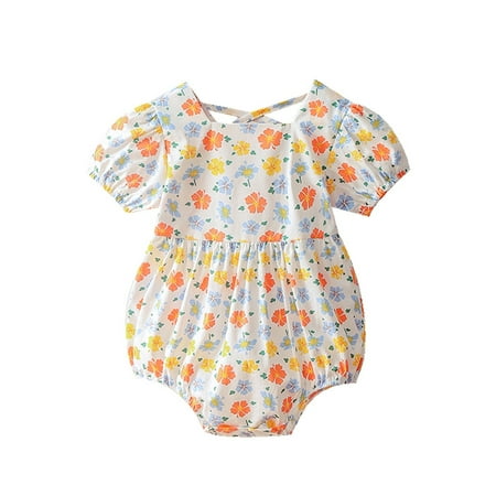 

Jdefeg Floral Dress 3 4 Sleeve Baby Girls Short Bubble Sleeve Floral Romper Outfit Clothes Short Sleeve Romper Toddler Girl Baby Layette Set Baby Layette Set Yellow 90