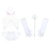 Pretend Play Dress Up Mozlly White Angel Childrens Tutu Costume Set (3pc Set) and Mozlly White Royal Princess Wand and Gloves Set (3pc Set)