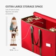 thumbnail image 3 of Large Holiday Ornament Storage Box with Dividers — Holds 80 Ornaments (3 Inches), Figurines and Accessories — Red Foldable Rectangular Container, 3 of 7