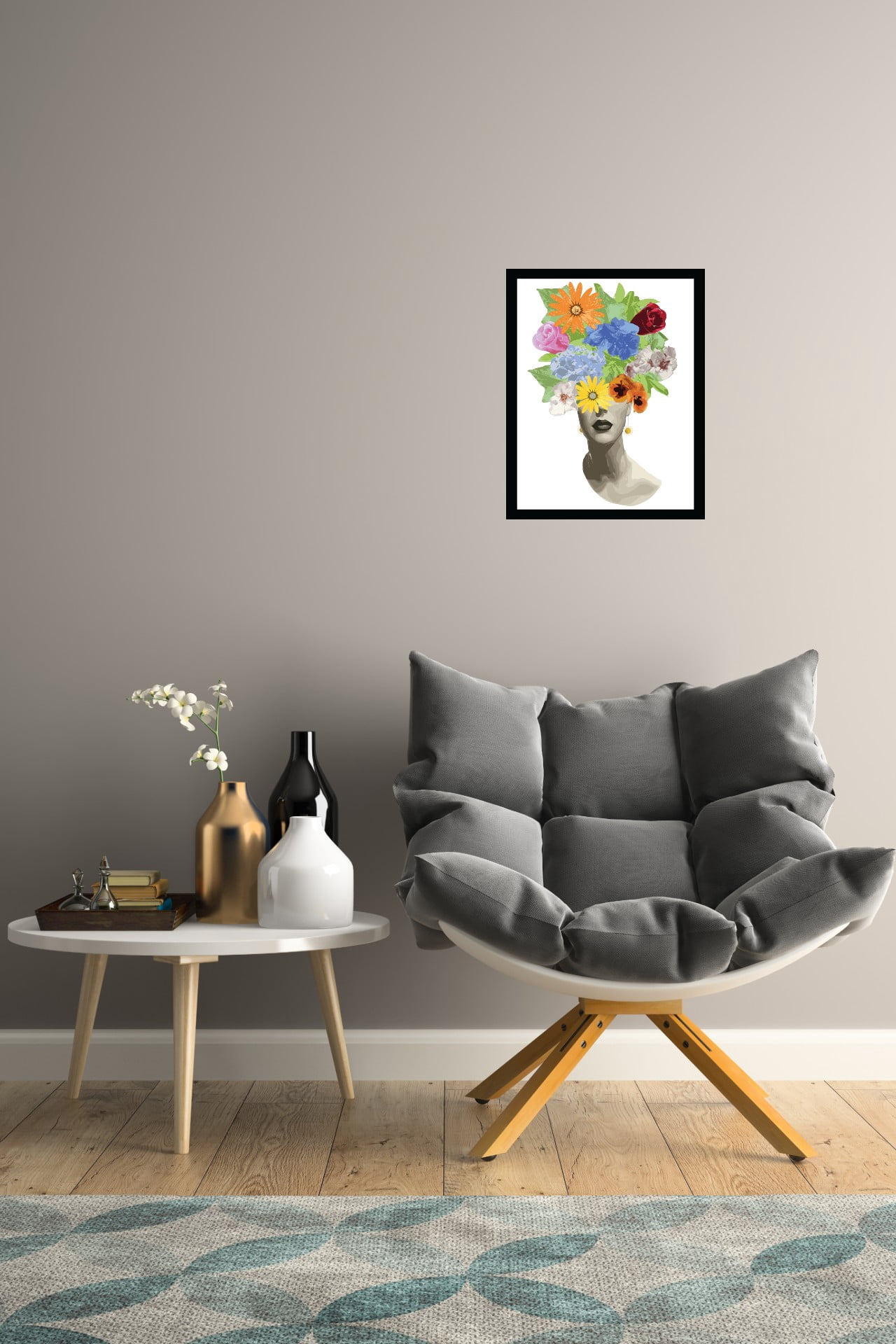 Venice Beach Collection's Beauty From Within Flowerhead 14x18 Framed Print