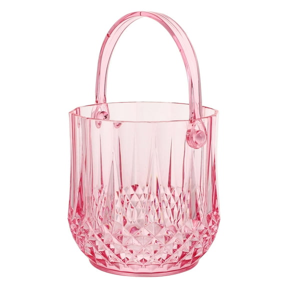 Supvox 1Pc Multifunctional Red Acrylic Ice Bucket with Handle Sturdy Storage for Ktv Events
