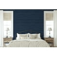 thumbnail image 7 of Seabrook Designs Naval Blue Faux Wood Panel Prepasted Wallpaper, 7 of 7