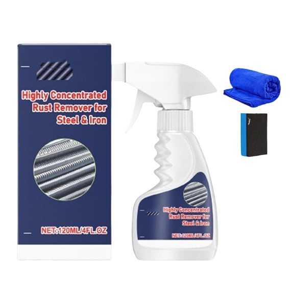 Highly Concentrated Steel Rust Remover, Meigline Rust Remover for Steel Iron, Powerful Rust Stain Remover for Tools Stainless Steel Automotive Parts, Fast Acting Heavy Duty Rust Dissolver (120ml)