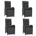 thumbnail image 4 of vidaXL 5 Piece Patio Dining Set with Cushions Black Poly Rattan, 4 of 10