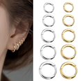 thumbnail image 2 of Pendientes de aro pequeños de acero inoxidable para Hombre y Mujer, joyería para Piercing de cartílago, 2022, 2 of 4