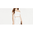 thumbnail image 2 of Sequin Hearts Juniors' 2-Pc. Glitter-Lace Off-The-Shoulder Gown Beige Size 0, 2 of 3