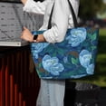 thumbnail image 7 of PAYOHTO Magnolia FlowerBlue Large Beach Tote Bags for Womens Mens Sandproof Swim Pool Bag with Zipper for Travel Vacation, 7 of 7